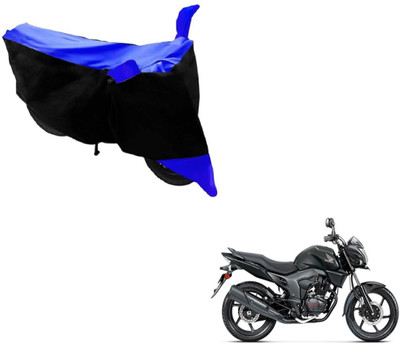 MOCKHE Two Wheeler Cover for Honda(CB Trigger, Black, Blue)