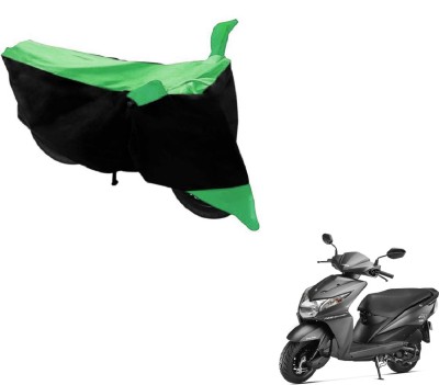 MOCKHE Two Wheeler Cover for Honda(Dio, Black, Green)