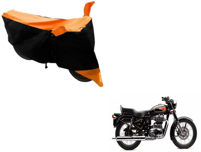 Flipkart SmartBuy Two Wheeler Cover for Royal Enfield(500, Black, Orange)