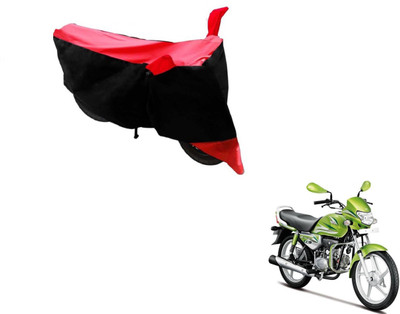 MOCKHE Two Wheeler Cover for Hero(HF Deluxe, Black, Red)