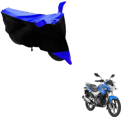 MOCKHE Two Wheeler Cover for Bajaj(Discover 125 DTS-i, Black, Blue)