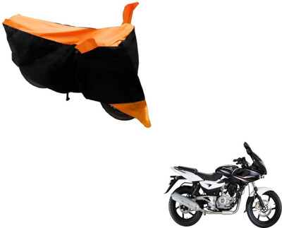 MOCKHE Two Wheeler Cover for Bajaj(Pulsar 220 DTS-i, Black, Orange)