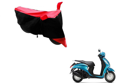 Amanzo Two Wheeler Cover for Yamaha(Fascino, Black, Red)