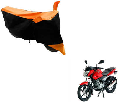 MOCKHE Two Wheeler Cover for Bajaj(Pulsar 135 LS DTS-i, Black, Orange)