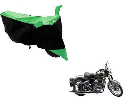 Amanzo Two Wheeler Cover for Royal Enfield(Classic 500, Black, Green)