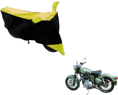 NIKS Two Wheeler Cover for Royal Enfield(Battle, Black, Yellow)