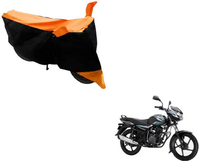 MOCKHE Two Wheeler Cover for Bajaj(Discover 100 DTS-i, Black, Orange)