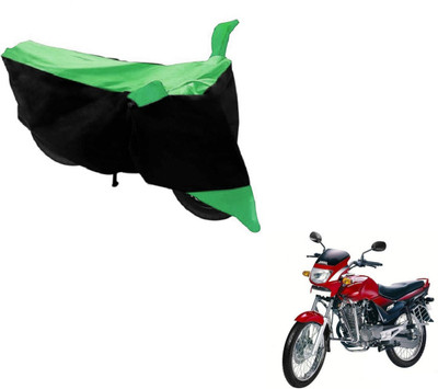 MOCKHE Two Wheeler Cover for Hero(Ambition, Black, Green)