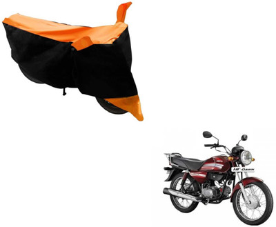 MOCKHE Two Wheeler Cover for Hero(HF Dawn, Black, Orange)