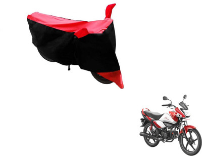 MOCKHE Two Wheeler Cover for Hero(Splendor I Smart, Black, Red)
