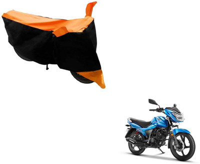 MOCKHE Two Wheeler Cover for TVS(Victor GLX, Black, Orange)