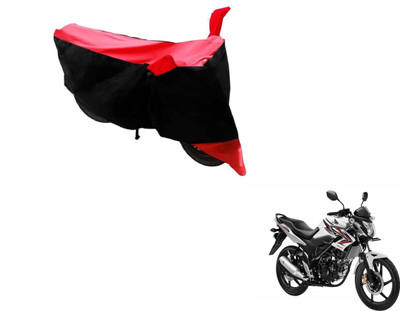 MOCKHE Two Wheeler Cover for Honda(CB Unicorn, Black, Red)