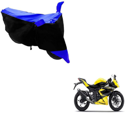 MOCKHE Two Wheeler Cover for Kawasaki(Ninja, Black, Blue)