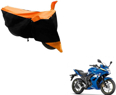 MOCKHE Two Wheeler Cover for Suzuki(Gixxer SF, Black, Orange)