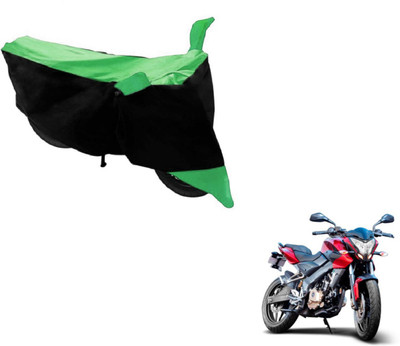 MOCKHE Two Wheeler Cover for Bajaj(Pulsar 200 NS DTS-i, Black, Green)