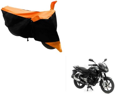 MOCKHE Two Wheeler Cover for Bajaj(Pulsar 150 DTS-i, Black, Orange)