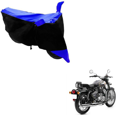 MOCKHE Two Wheeler Cover for Royal Enfield(Bullet 500, Black, Blue)