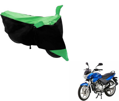 Amanzo Two Wheeler Cover for Bajaj(Discover 150 s, Black, Green)