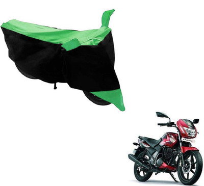 MOCKHE Two Wheeler Cover for TVS(Flame SR125, Black, Green)
