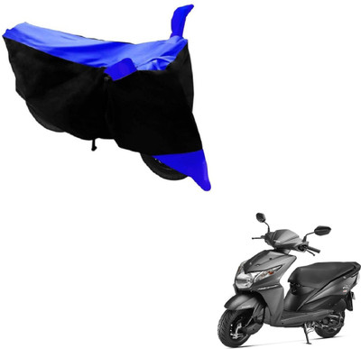 MOCKHE Two Wheeler Cover for Honda(Dio, Black, Blue)