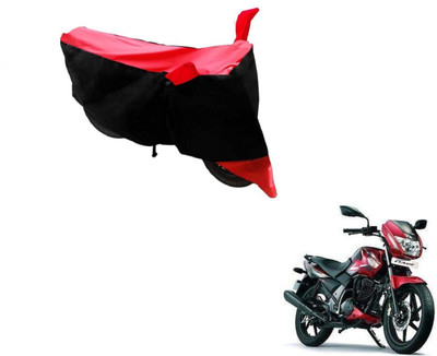 MOCKHE Two Wheeler Cover for TVS(Flame SR125, Black, Red)