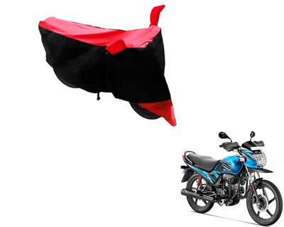 MOCKHE Two Wheeler Cover for Hero(Passion Pro, Black, Red)