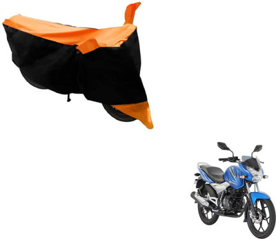 MOCKHE Two Wheeler Cover for Bajaj(Discover 125 DTS-i, Black, Orange)