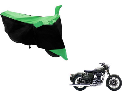 MOCKHE Two Wheeler Cover for Royal Enfield(Battle Green, Black, Green)