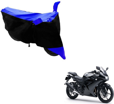 MOCKHE Two Wheeler Cover for Kawasaki(Ninja 250, Black, Blue)