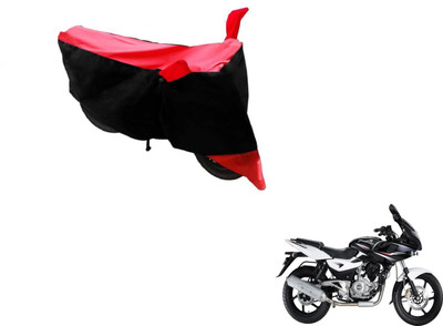 MOCKHE Two Wheeler Cover for Bajaj(Pulsar 220 DTS-i, Black, Red)