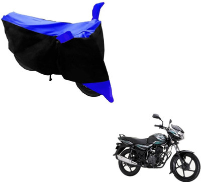 MOCKHE Two Wheeler Cover for Bajaj(Discover 100 DTS-i, Black, Blue)