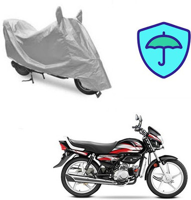 saanvi Two Wheeler Cover for Hero(CD deluxe, Silver)