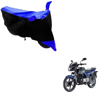 MOCKHE Two Wheeler Cover for Bajaj(Pulsar 150 DTS-i, Black, Blue)