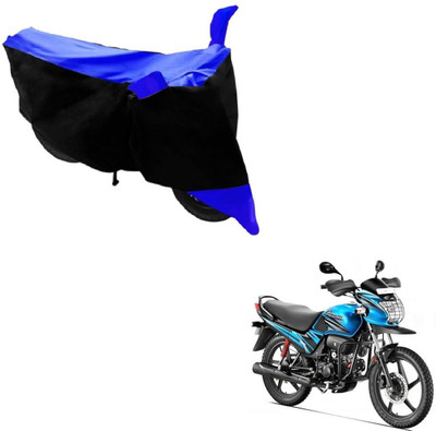 MOCKHE Two Wheeler Cover for Hero(Passion Pro, Black, Blue)
