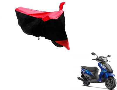 MOCKHE Two Wheeler Cover for Suzuki(Let's, Black, Red)