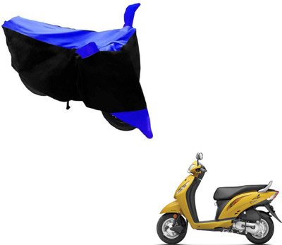 MOCKHE Two Wheeler Cover for Honda(Activa i, Black, Blue)