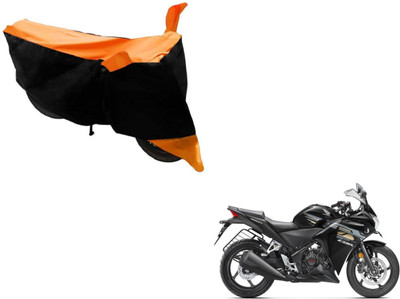 Amanzo Two Wheeler Cover for Honda(CBR 250R, Black, Orange)