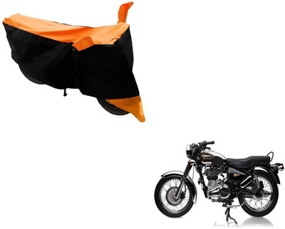 Amanzo Two Wheeler Cover for Royal Enfield(Electra Delux, Black, Orange)