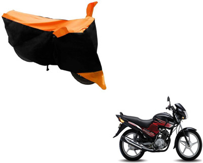 MOCKHE Two Wheeler Cover for Yamaha(YBR 125, Black, Orange)