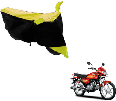 MOCKHE Two Wheeler Cover for Hero(CD deluxe, Black, Yellow)