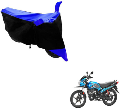 MOCKHE Two Wheeler Cover for Hero(Passion Pro TR, Black, Blue)