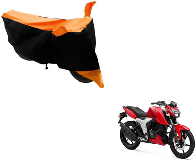 MOCKHE Two Wheeler Cover for TVS(Apache RTR 160, Black, Orange)