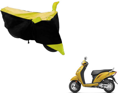 MOCKHE Two Wheeler Cover for Honda(Activa i, Black, Yellow)