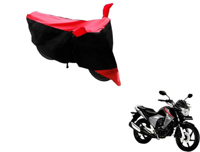 MOCKHE Two Wheeler Cover for Honda(Unicorn Dazzler, Black, Red)