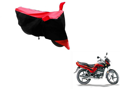 MOCKHE Two Wheeler Cover for Hero(Passion Plus, Black, Red)