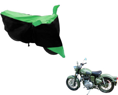 Flipkart SmartBuy Two Wheeler Cover for Royal Enfield(Battle, Black, Green)