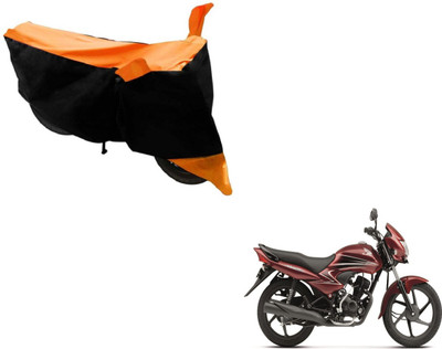 MOCKHE Two Wheeler Cover for Honda(Dream Yuga, Black, Orange)