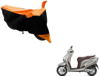 MOCKHE Two Wheeler Cover for Honda(Aviator, Black, Orange)