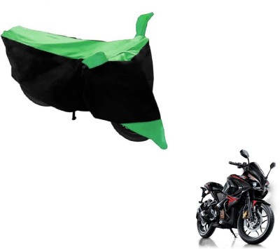 Flipkart SmartBuy Two Wheeler Cover for Bajaj(Pulsar RS 200, Black, Green)