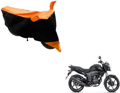 MOCKHE Two Wheeler Cover for Honda(CB Trigger, Black, Orange)
